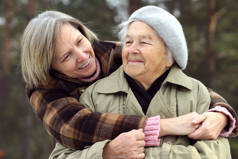 A woman who cares for her elderly mother faces many common family caregiving challenges.